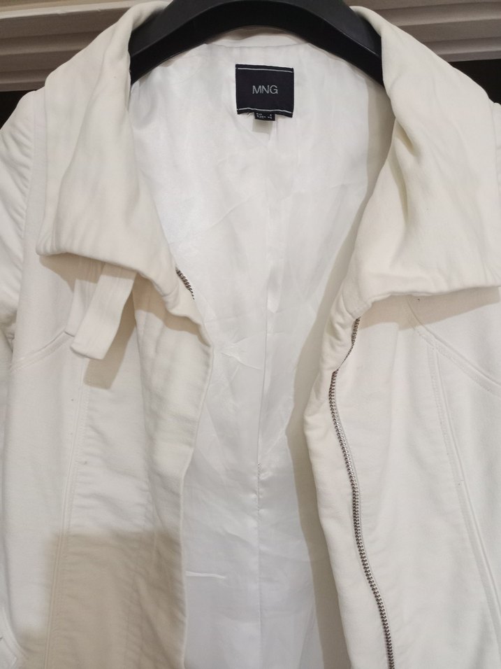 Beyaz Midi Kadın manto - Görsel 2