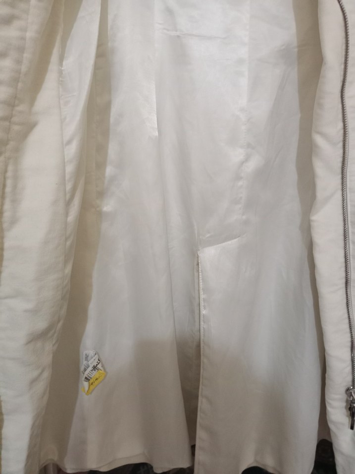 Beyaz Midi Kadın manto - Görsel 5