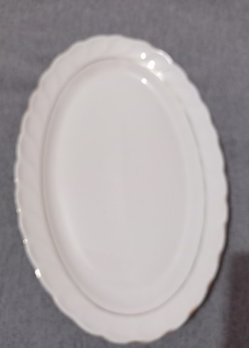 Beyaz Oval Porselen Servis Tabağı - Görsel 2