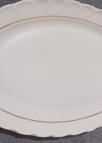 Beyaz Oval Porselen Servis Tabağı - Görsel 3