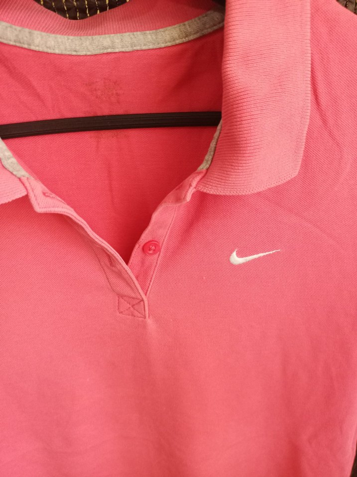 Kadın Pembe Polo Yaka Kısa Kollu Tişört - Görsel 2