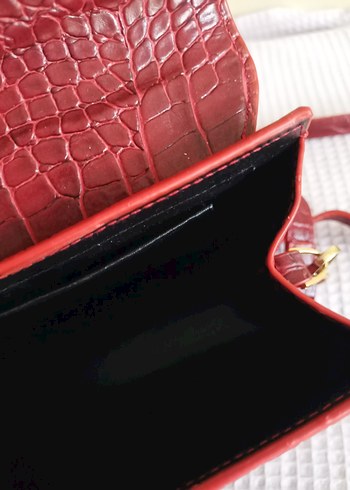 Burgundy Deri Yılan Desenli Jacquemus Çanta - Görsel 6