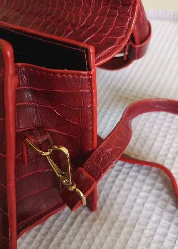 Burgundy Deri Yılan Desenli Jacquemus Çanta - Görsel 7