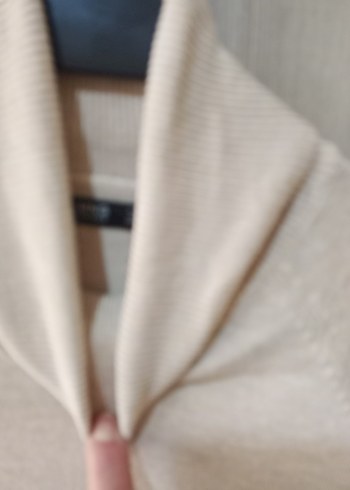 Bej Kısa Kollu Kadın Keten Kazak - Görsel 3