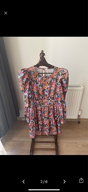 Karpuz kol saten mine elbise - Görsel 2