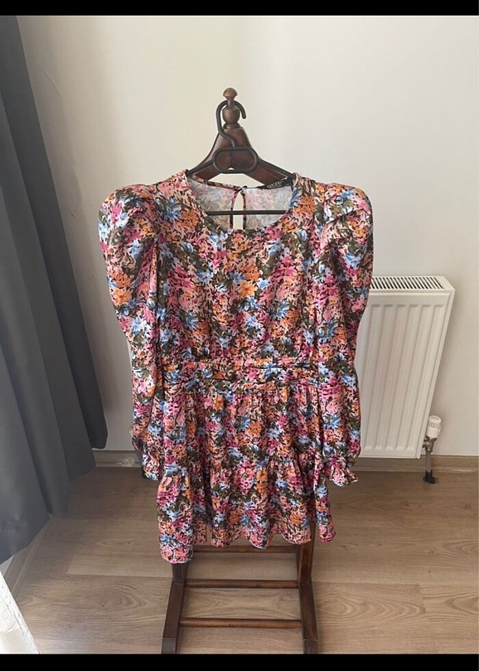 Karpuz kol saten mine elbise - Görsel 2