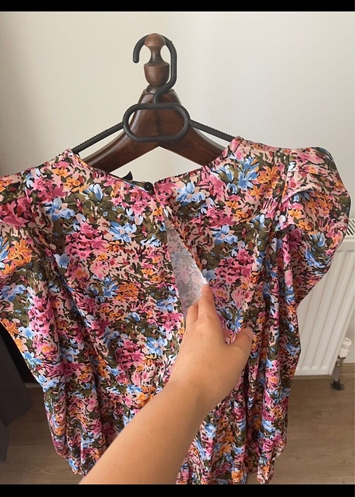 Karpuz kol saten mine elbise - Görsel 3