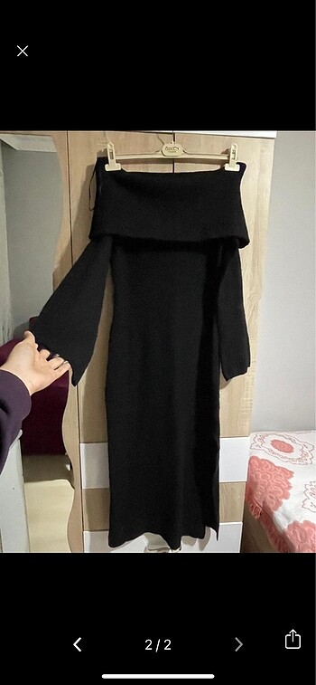 H&M h&m düşük omuzlu elbise