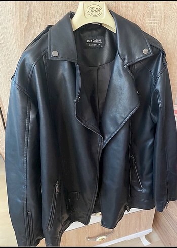 Kadın Siyah Deri Biker Ceket - Görsel 2