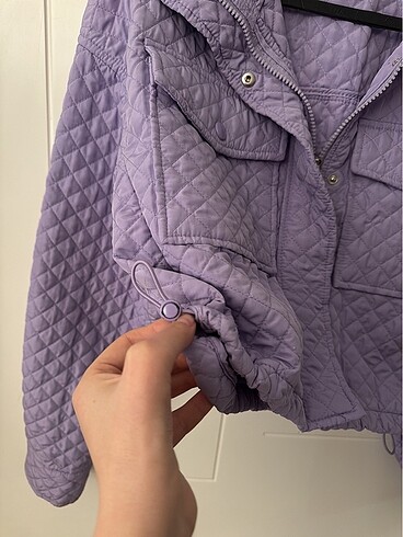 s Beden mor Renk Bershka kapitoneli ceket