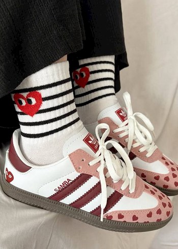 39 Beden Adidas Kadın Pembe Desenli Spor Ayakkabı