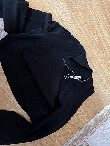 s Beden hm siyah crop sweatshirt