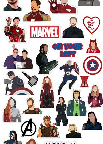 Marvel karakter çıkartma seti - Görsel 2