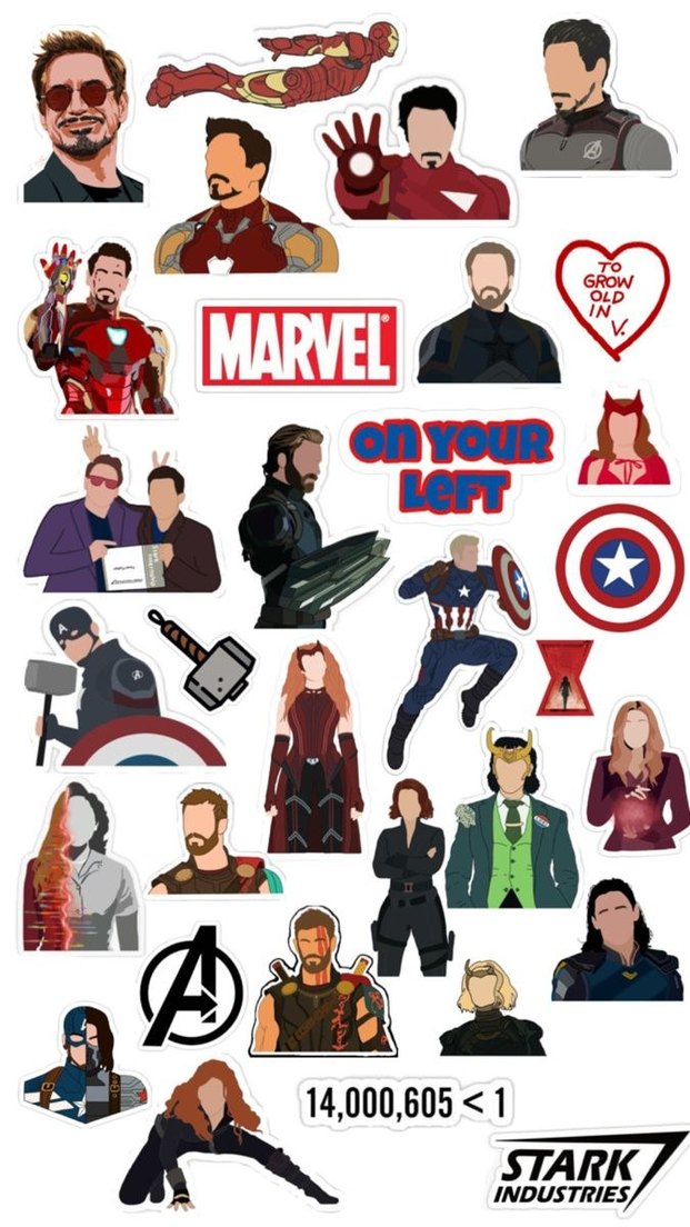 Marvel karakter çıkartma seti - Görsel 2