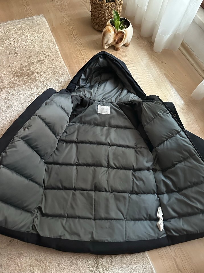 Zara kuş tüyü su geçirmez çocuk montu - Görsel 3