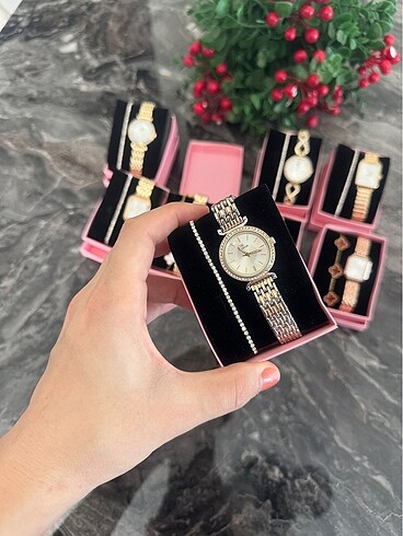 Gümüş Ve gold Karışık Saat