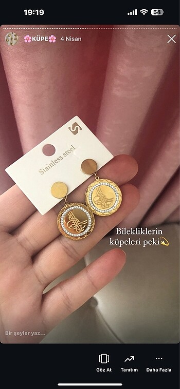 Paralı Çelik küpe