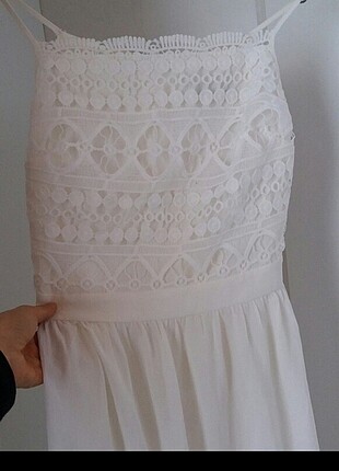 Trendyol & Milla Trendyo beyaz dantelli kısa elbise 34