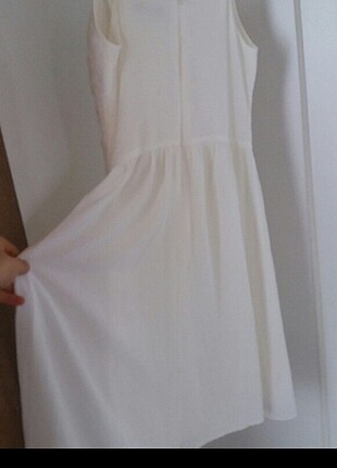 34 Beden Trendyo beyaz dantelli kısa elbise 34