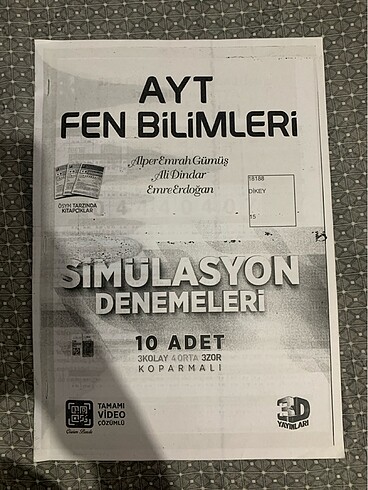 3d ayt fen simülasyon denemeleri