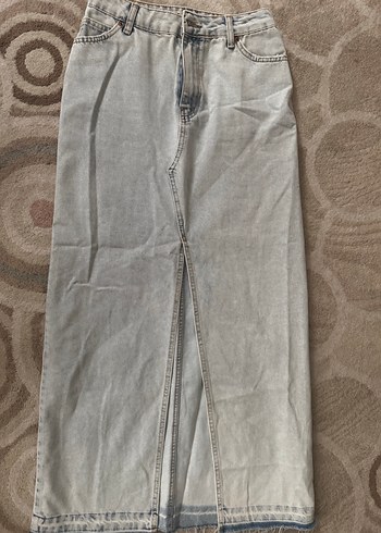m Beden Jean Uzun Denim Etek