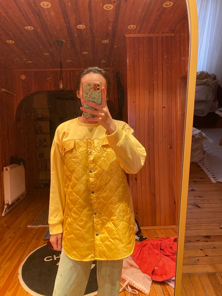 Sarı Uzun Kollu Kadın sweat - Görsel 2