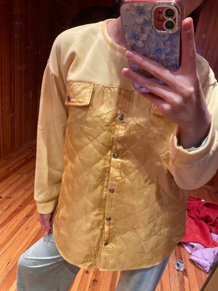 Sarı Uzun Kollu Kadın sweat - Görsel 3