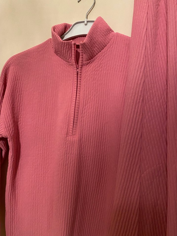 Pembe Yüksek Yakalı Kadın takım - Görsel 2