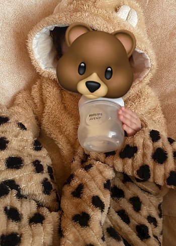 Pastel Kahverengi peluş  Bebek tulumu - Görsel 2