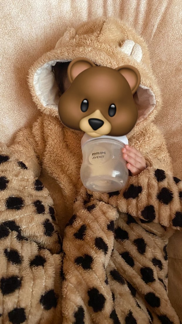 Pastel Kahverengi peluş  Bebek tulumu - Görsel 2