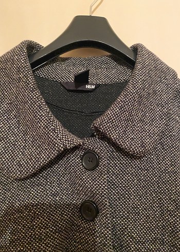 Düğmeli Gri Kadın Midi Yün Ceket - Görsel 2