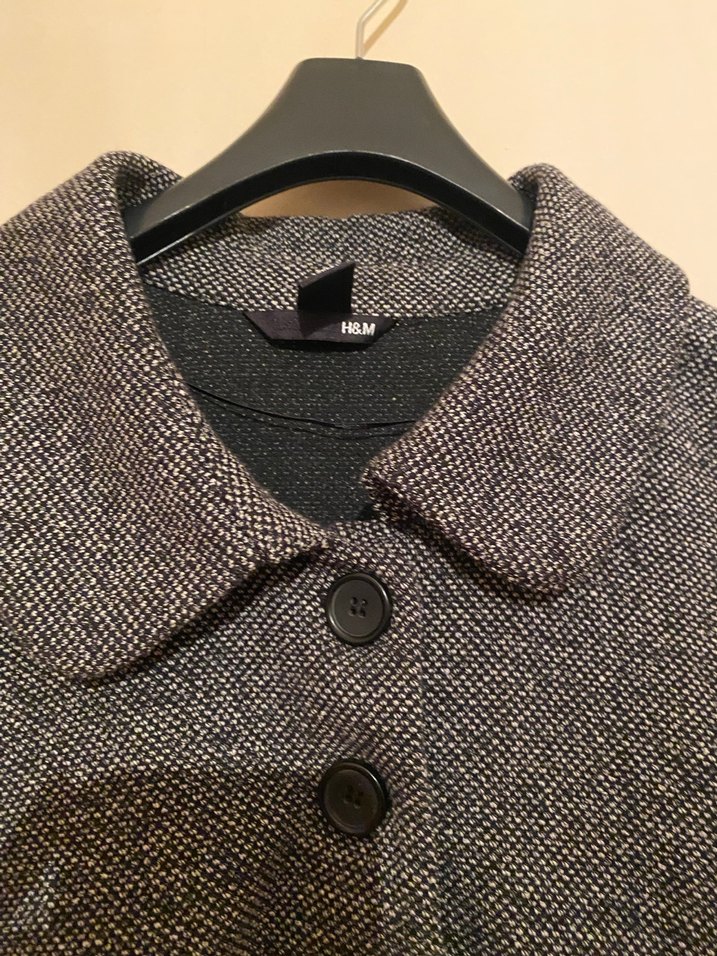 Düğmeli Gri Kadın Midi Yün Ceket - Görsel 2