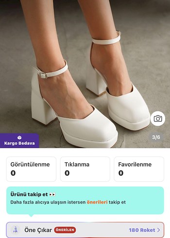 Beyaz Platform Topuklu Kadın Abiye Ayakkabı - Görsel 2