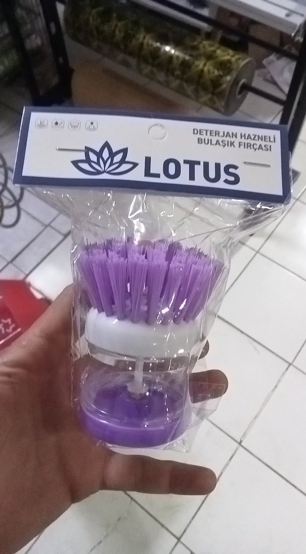 Lotus Mor Bulaşık Fırçası ve Deterjan Haznesi - Görsel 2