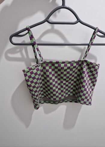 Defacto Kareli Crop Bluz - Görsel 3