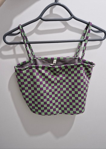 Defacto Kareli Crop Bluz - Görsel 2