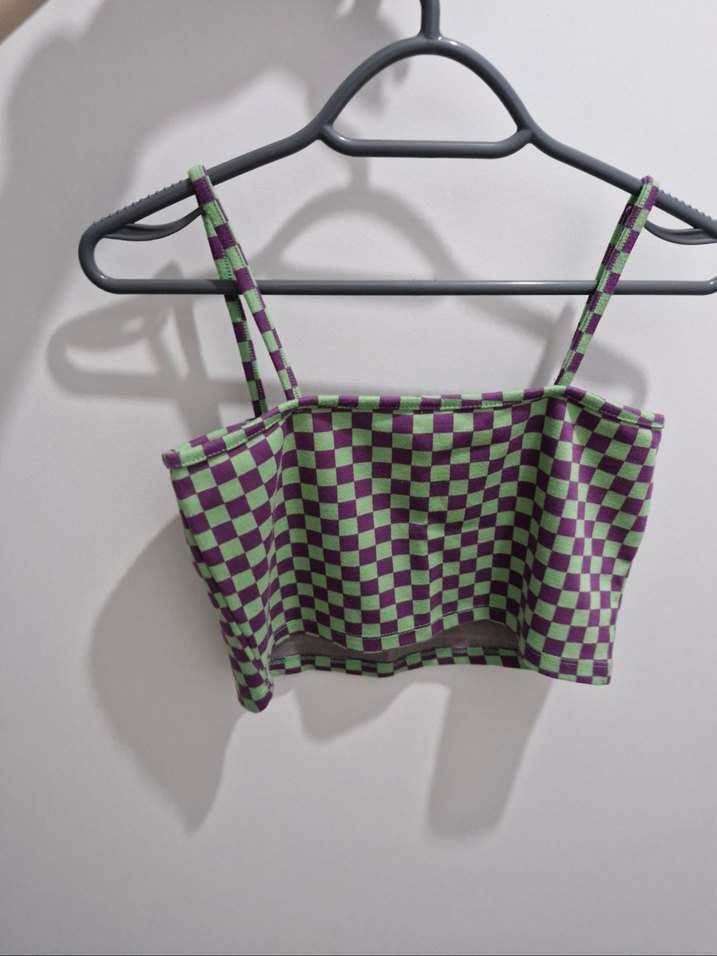 Defacto Kareli Crop Bluz - Görsel 3