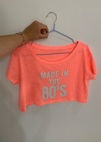 80's Pembe Crop Tshirt - Görsel 3