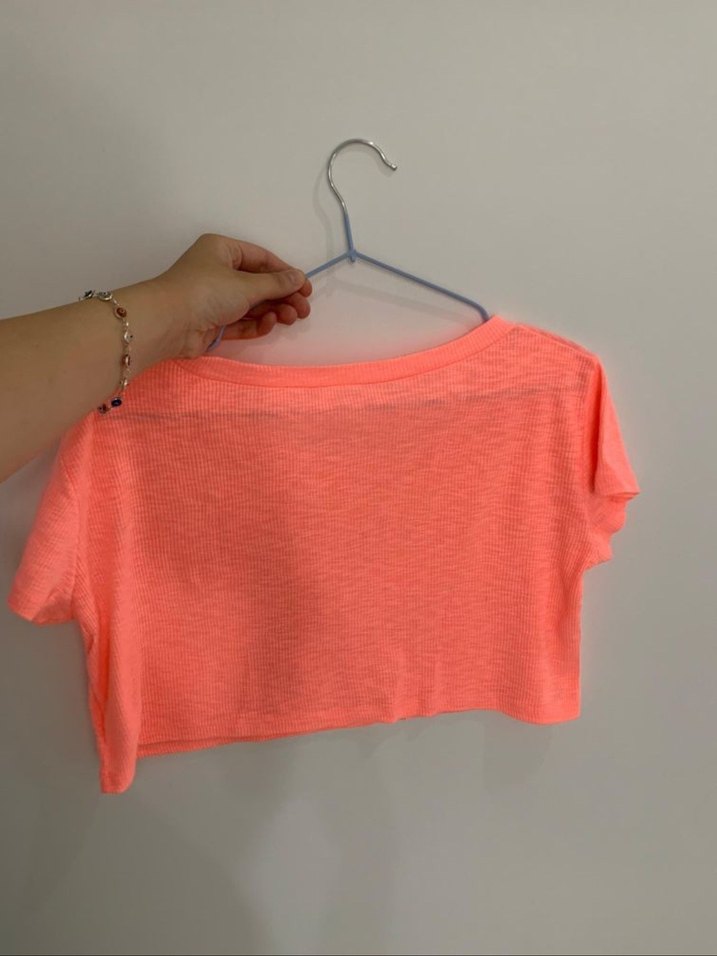 80's Pembe Crop Tshirt - Görsel 4
