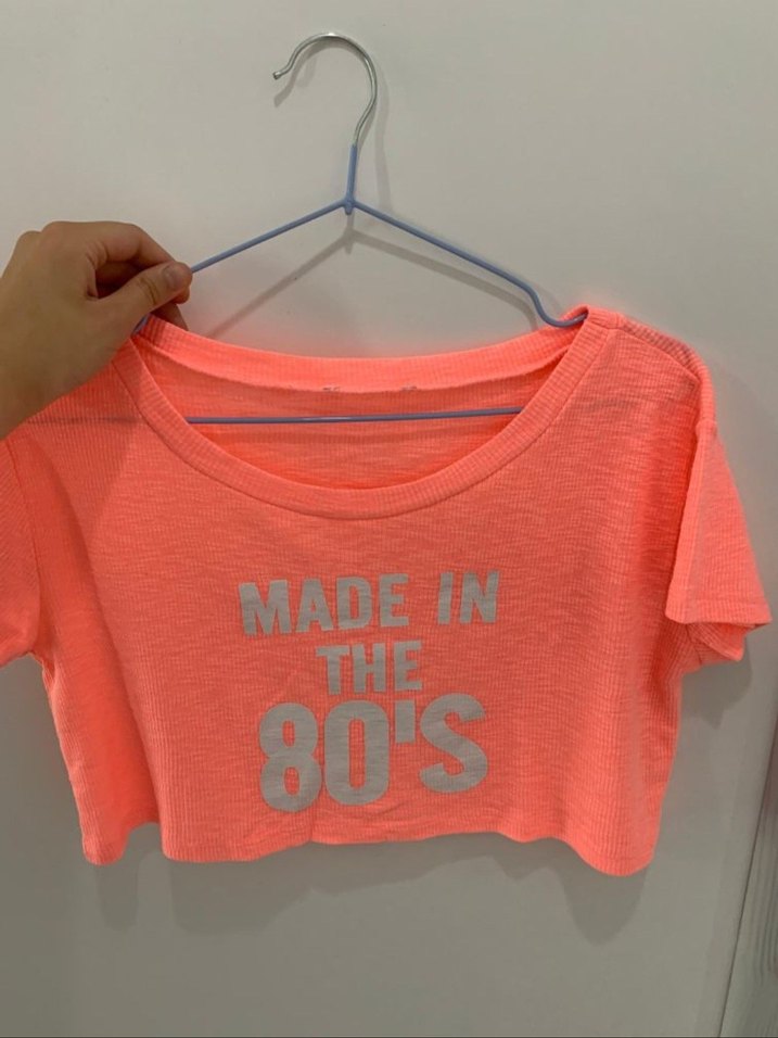 80's Pembe Crop Tshirt - Görsel 5