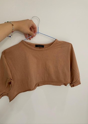 Super Crop tshirt somon - Görsel 3