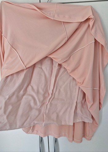 Pembe Vintage Diz Boyu Astarlı Etek - Görsel 2