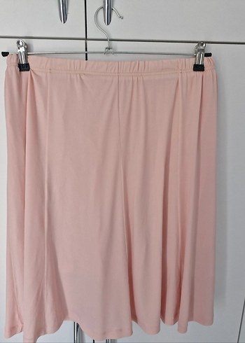 Pembe Vintage Diz Boyu Astarlı Etek - Görsel 3