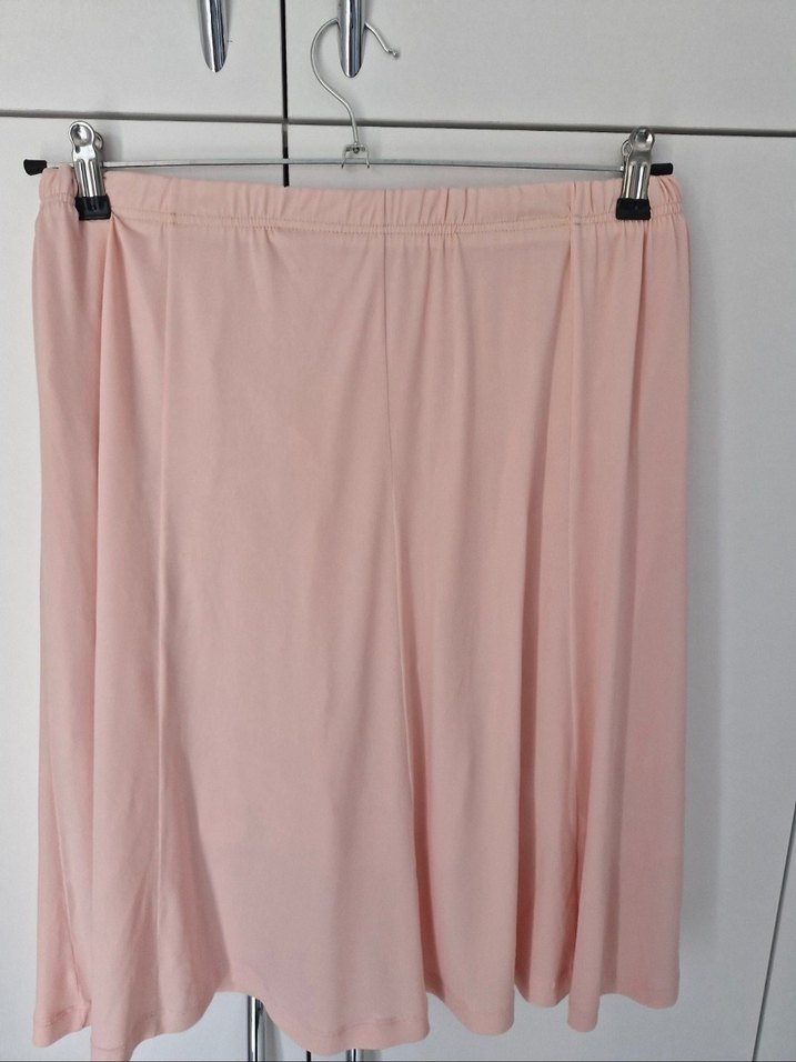 Pembe Vintage Diz Boyu Astarlı Etek - Görsel 3