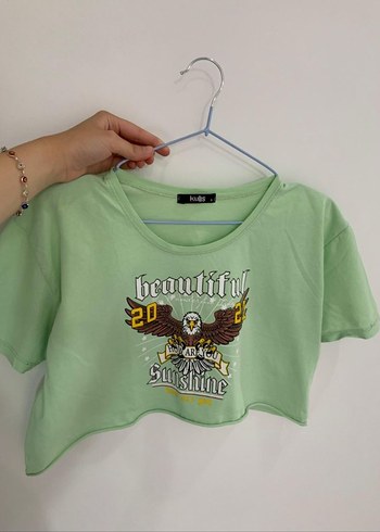 Yeşil Crop Tshirt - Görsel 2