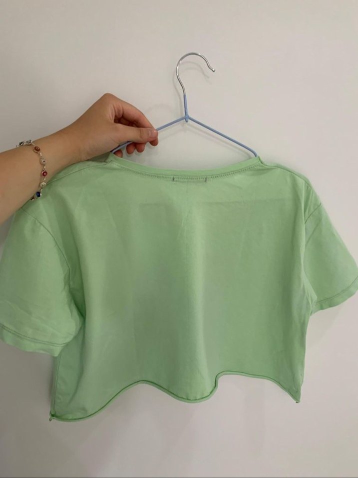 Yeşil Crop Tshirt - Görsel 3