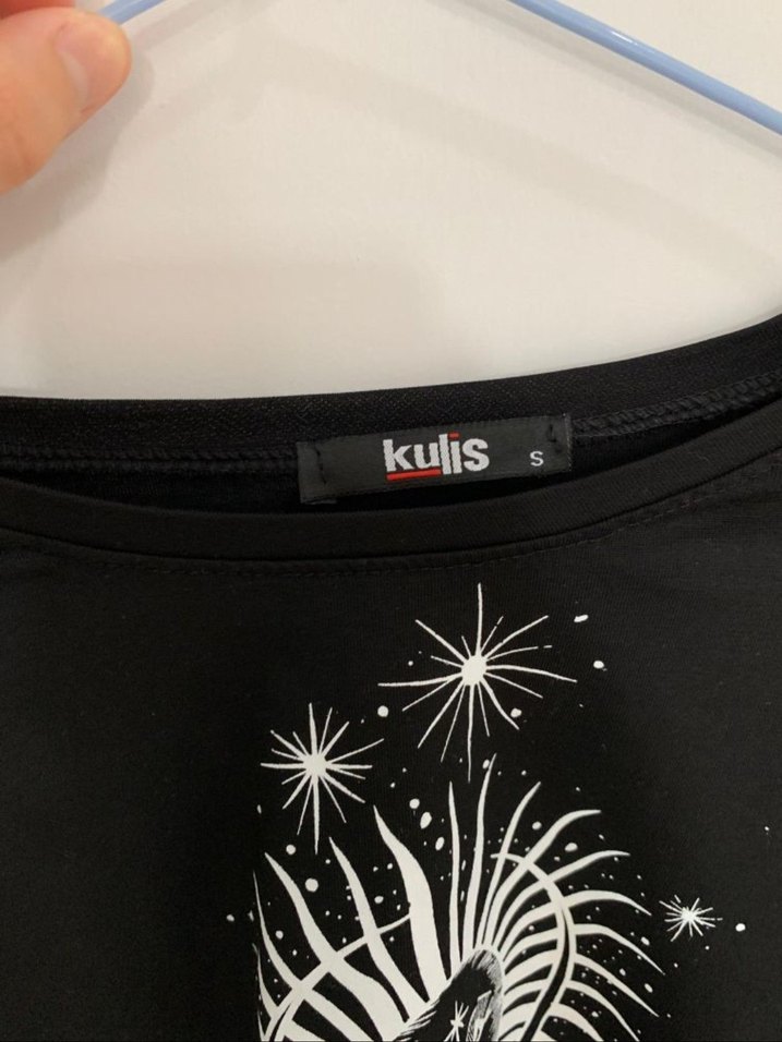 Tarot Desenli Siyah Crop Tshirt - Görsel 3