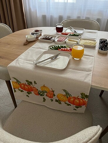 Baskılı ham bez runner