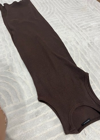 Kahverengi dar elbise - Görsel 3