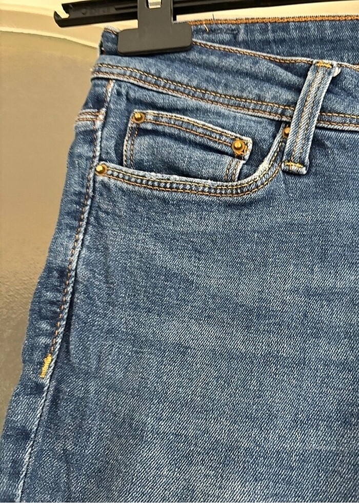 Dar paça kot pantolon - Görsel 3